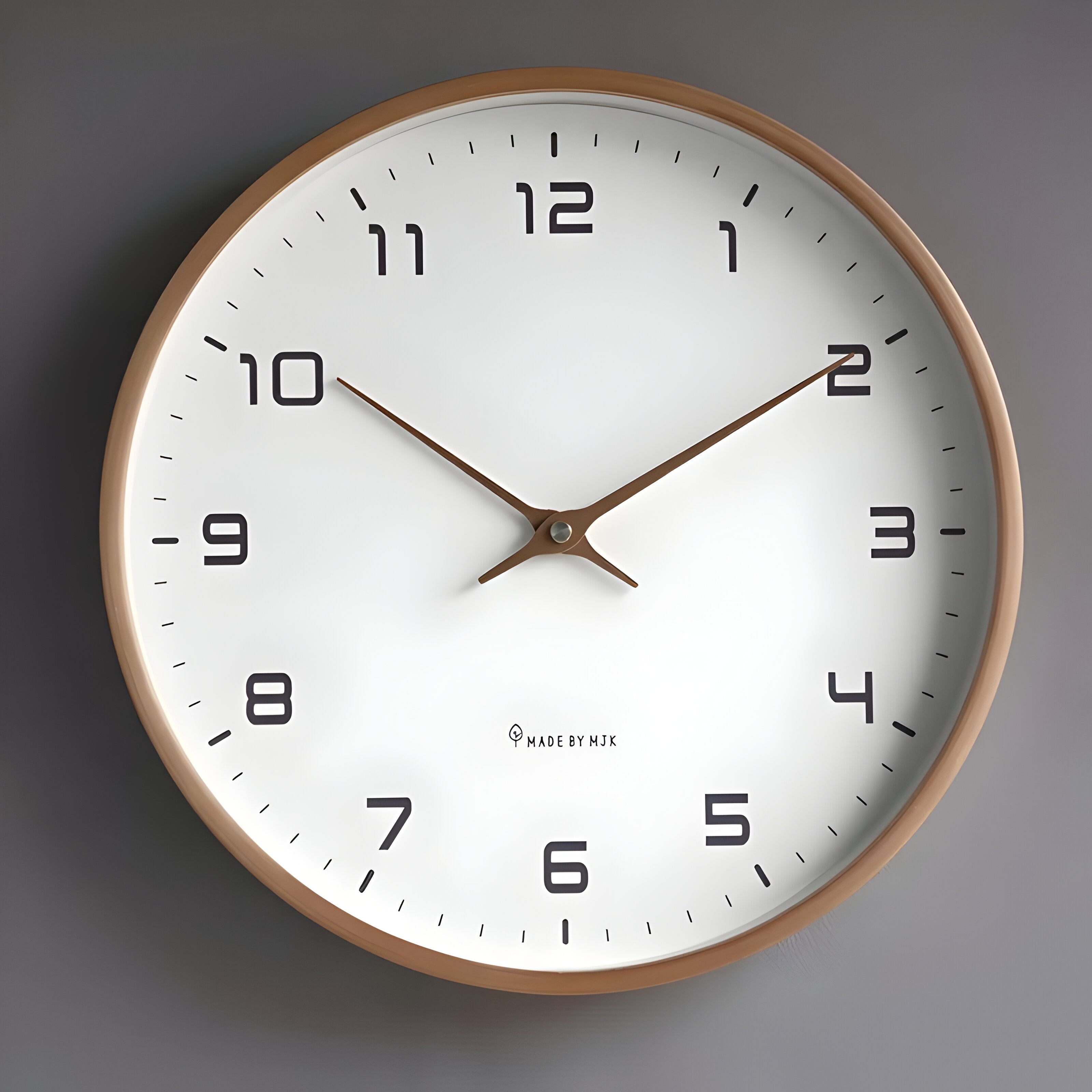 Tidova – Rund Veggklokke i Tre (Stillegående, Moderne Design)
