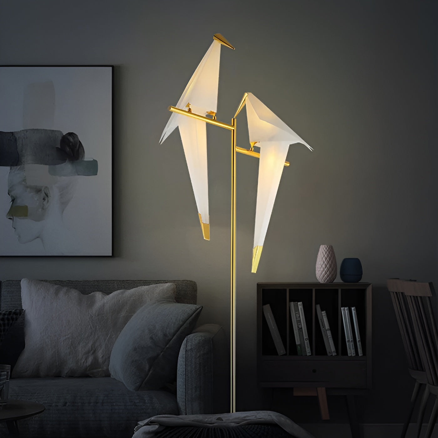Origami Taklampe med Fuglemotiv – Dekorativ og Stilren | Perfekt for Alle Rom