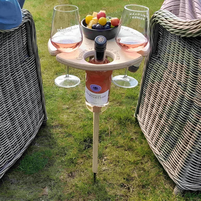 Vinbord i Tre – Sammenleggbart og Bærbart | Perfekt for Piknik og Hagebruk