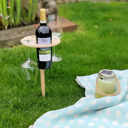 Vinbord i Tre – Sammenleggbart og Bærbart | Perfekt for Piknik og Hagebruk