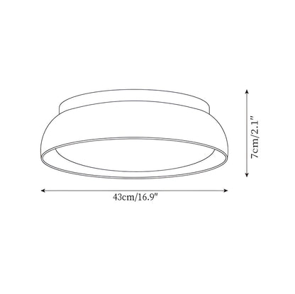Rund Taklampe – Varmt og Jevnt Lys | Perfekt for Alle Rom - Dia 43cm x H 7cm / ∅ 16.9″ x H 2.1 / Varmhvit