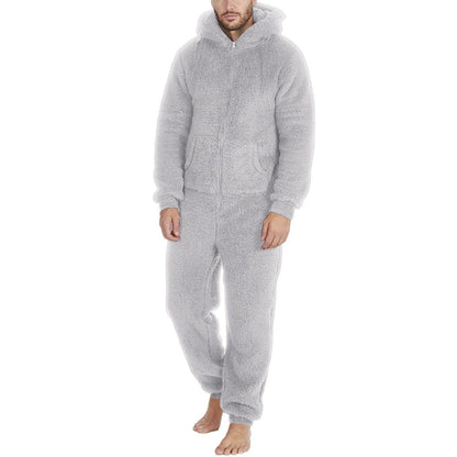 Teddy onesie for menn i ulike farger – grå, mørkeblå og militærgrønn