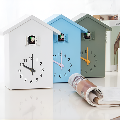 Moderne Gjøkur med Musikk – Stilfull Veggklokke i Høykvalitets ABS | Justerbar Lydstyrke