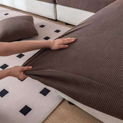 Sofatrekk i Kordfløyel – Mykt, Tøyelig og Slitesterkt | Vertikalt Stripemønster