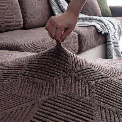 Jacquard Sofaüberwurf mit geometrischem Muster – Weich & Haustierfreundlich | Perfekt zum Schutz und für gemütliche Wohnräume