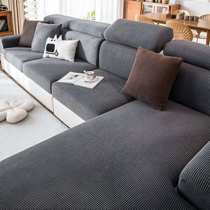 Sofatrekk i Kordfløyel – Mykt, Tøyelig og Slitesterkt | Vertikalt Stripemønster