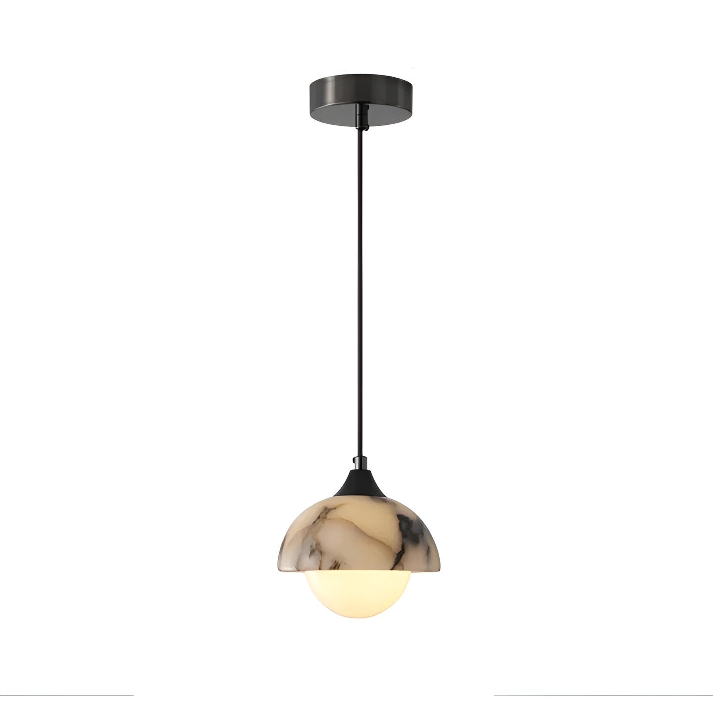 Svart Marmor-hengelampe – Moderne Og Luksuriøs | Elegant Innendørsbelysning - Lysarmaturer for tak