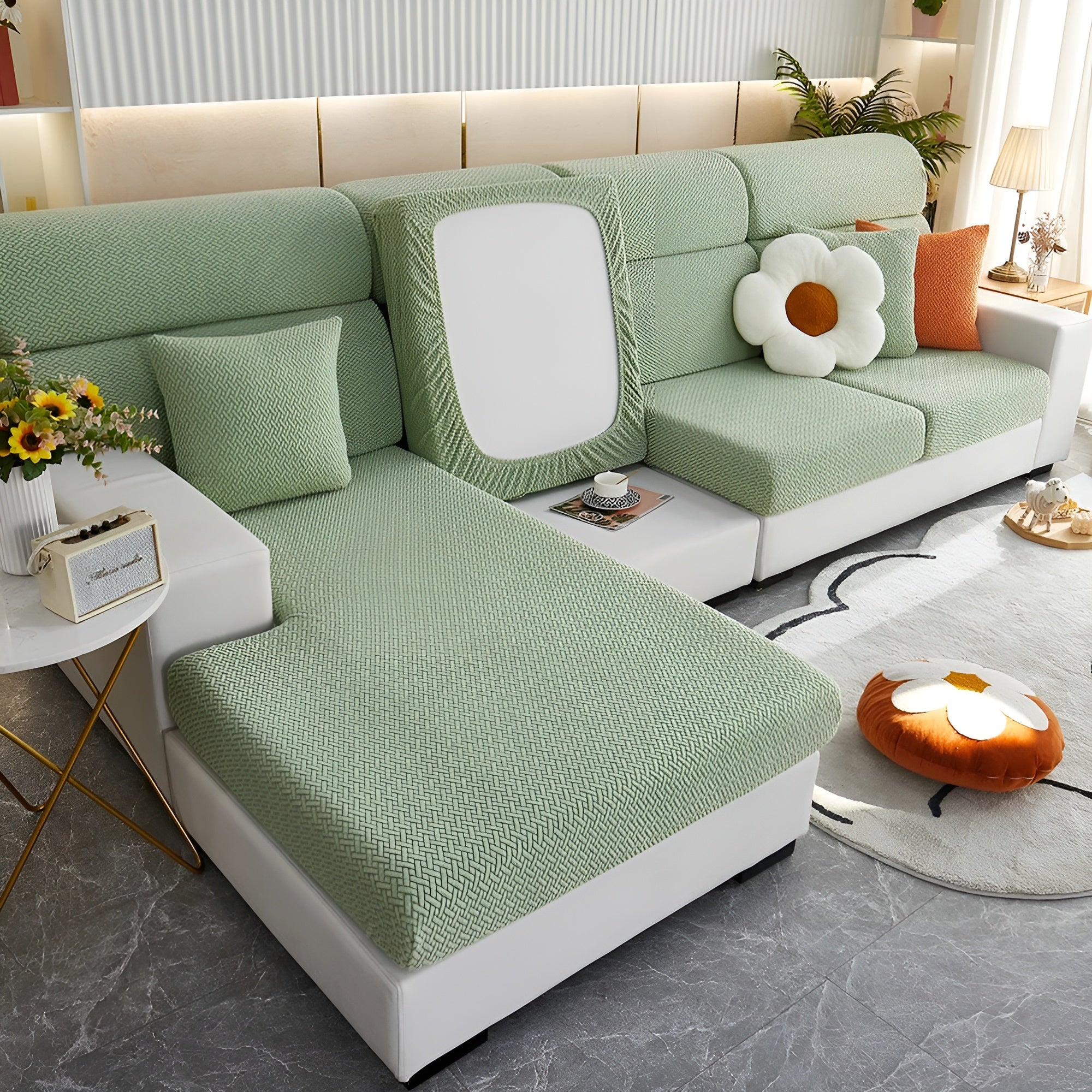 Elastisk Sofatrekk – Vannavstøtende og Sitter Perfekt | Beskyttende Stretchstoff for Sofa