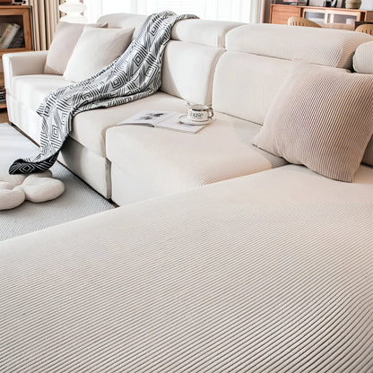 Sofatrekk i Kordfløyel – Mykt, Tøyelig og Slitesterkt | Vertikalt Stripemønster