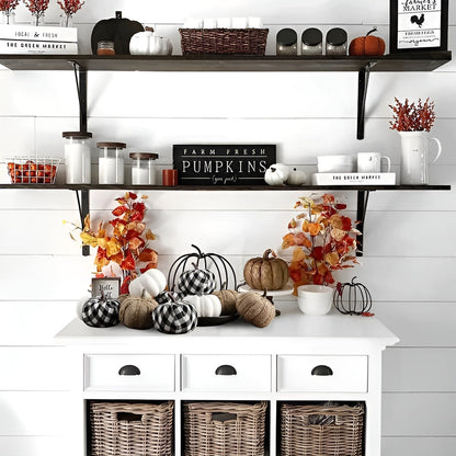 Herbstliche Kürbis-Deko aus Jute – 12 Stück | Ideal für Tisch, Fensterbank & Halloween