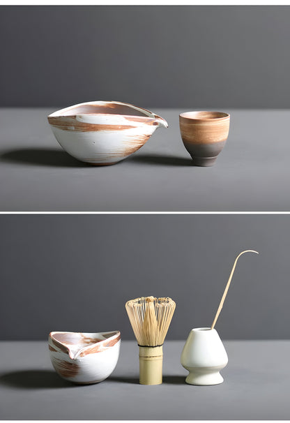 Matcha Keramikset - Traditionelles japanisches Teeset (4-teilig)