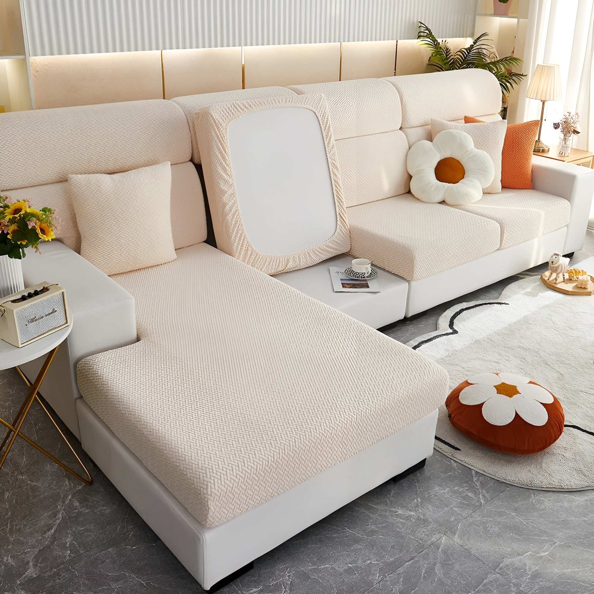 Elastisk Sofatrekk – Vannavstøtende og Sitter Perfekt | Beskyttende Stretchstoff for Sofa