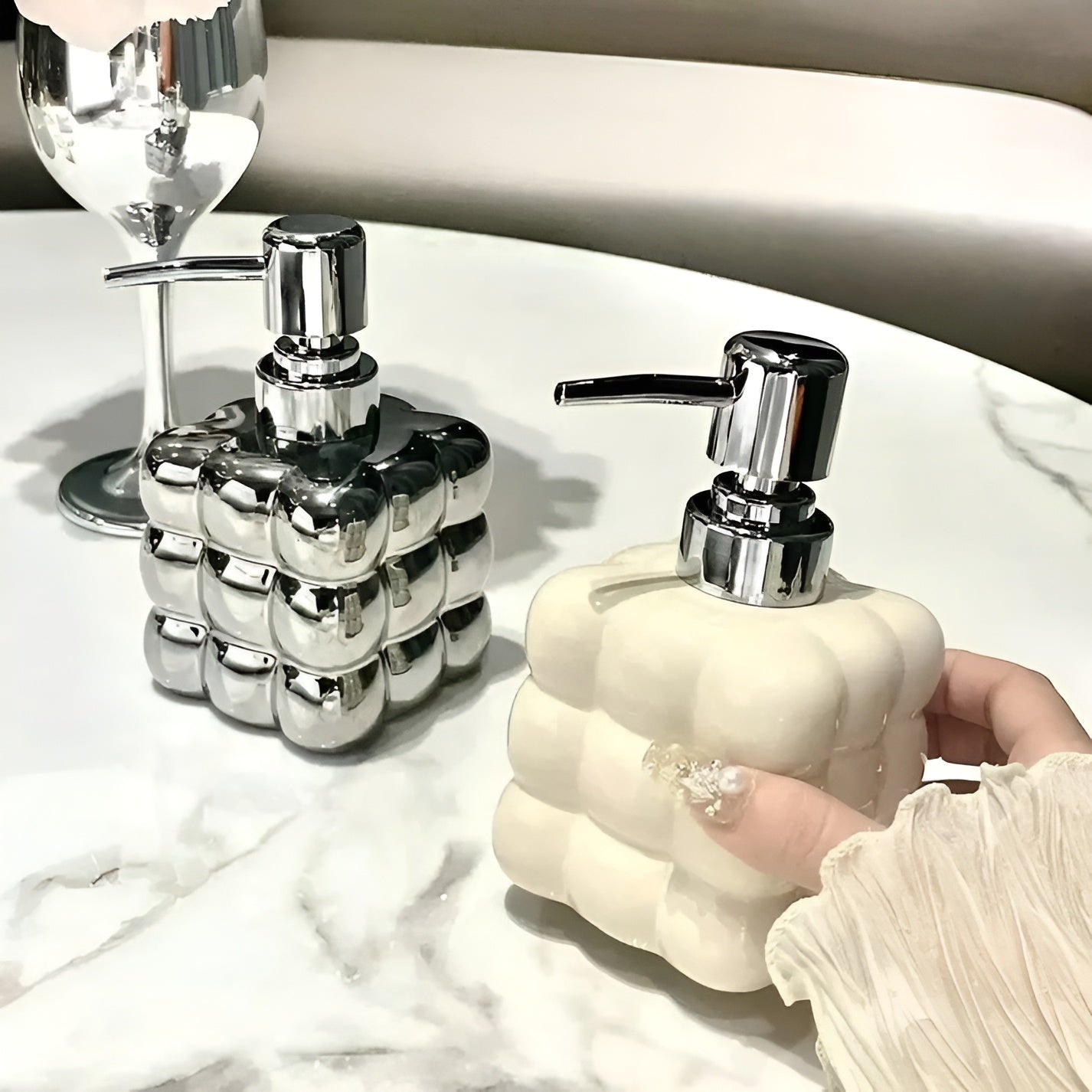 Keramisk Såpedispenser – Stilfull og Påfyllbar | For Håndsåpe, Sjampo og Dusjsåpe