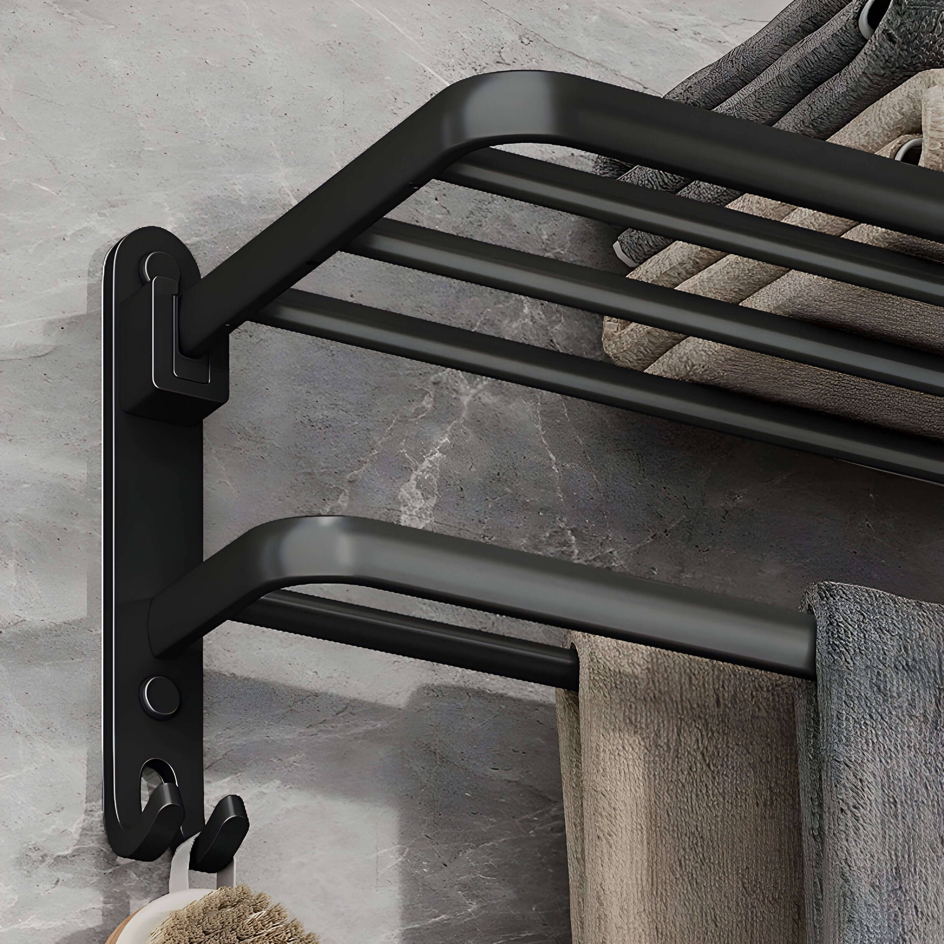Alumino – Vegghengt Håndkleholder i Svart Aluminium