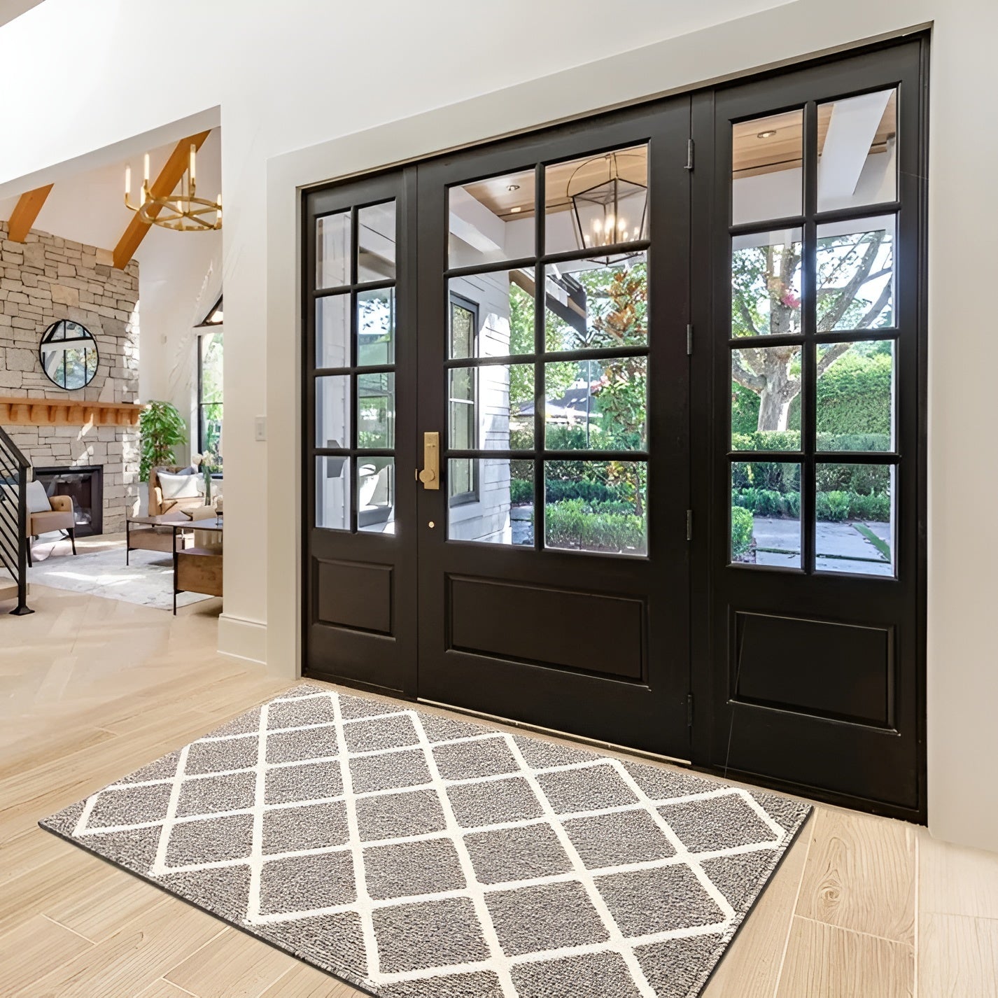 Rutete Inngangsmatte – Skli­sikker og Smuss­avvisende | Perfekt for Innendørsbruk