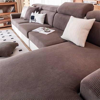 Sofatrekk i Kordfløyel – Mykt, Tøyelig og Slitesterkt | Vertikalt Stripemønster