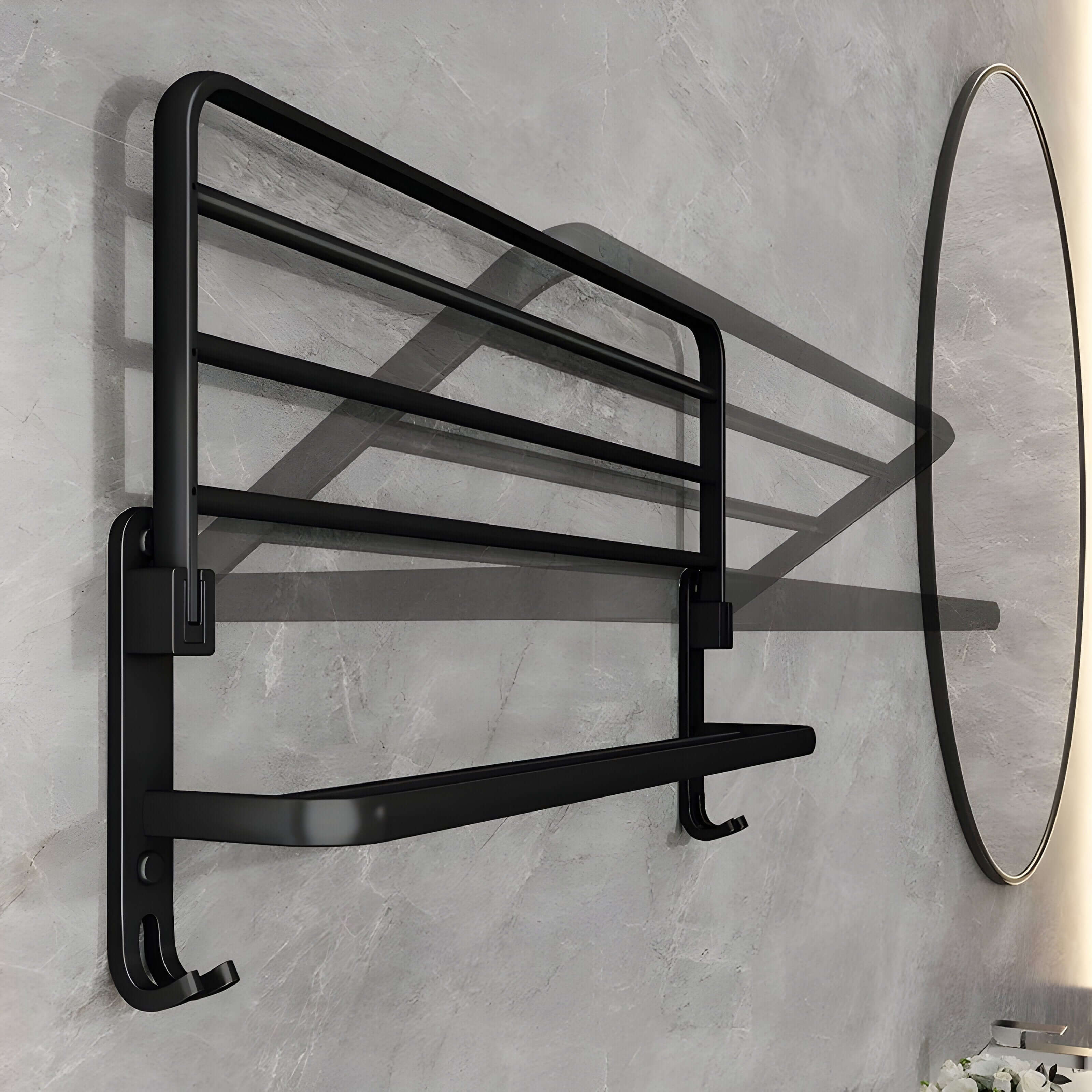 Alumino – Vegghengt Håndkleholder i Svart Aluminium