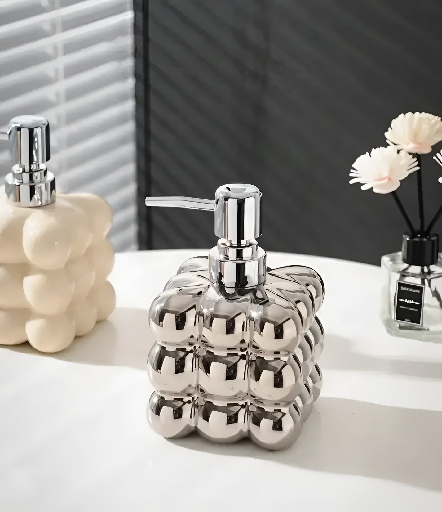 Keramisk Såpedispenser – Stilfull og Påfyllbar | For Håndsåpe, Sjampo og Dusjsåpe