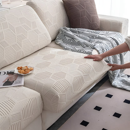 Jacquard Sofaüberwurf mit geometrischem Muster – Weich & Haustierfreundlich | Perfekt zum Schutz und für gemütliche Wohnräume