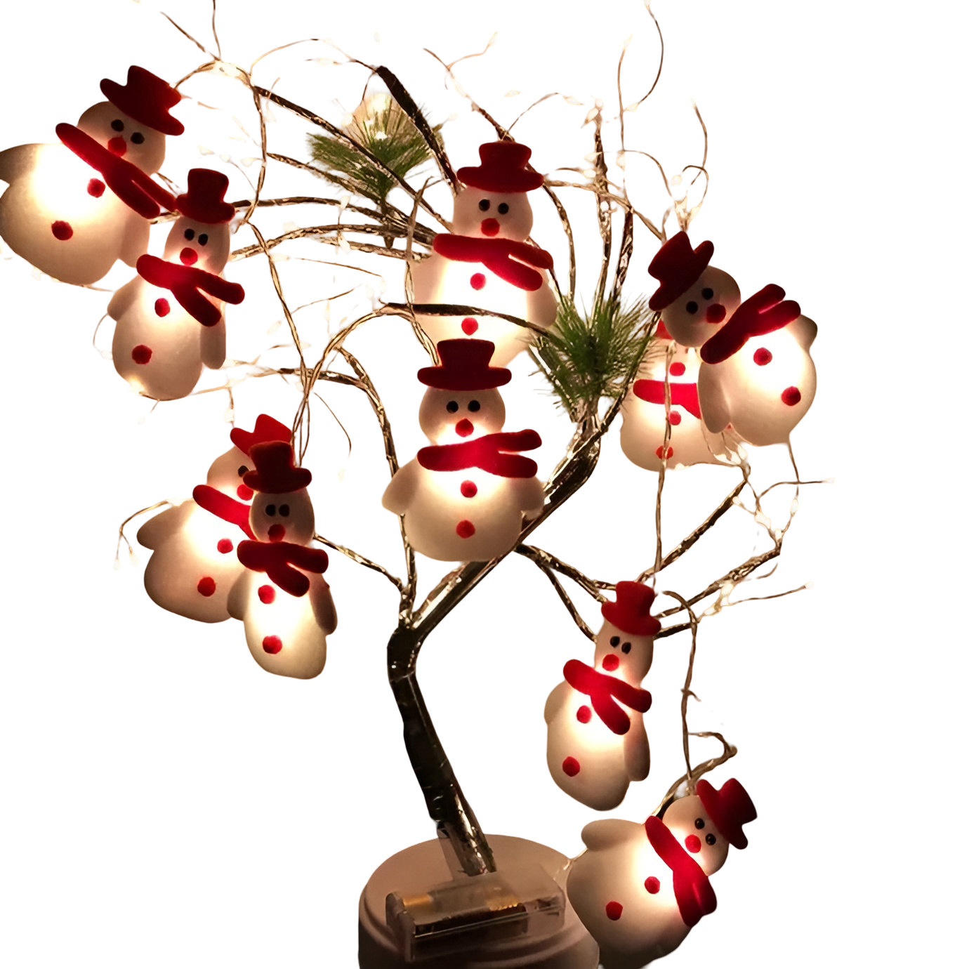 Snømann Lyslenke – Festlig Julebelysning | Dekorativ Hengende Pynt til Juletre
