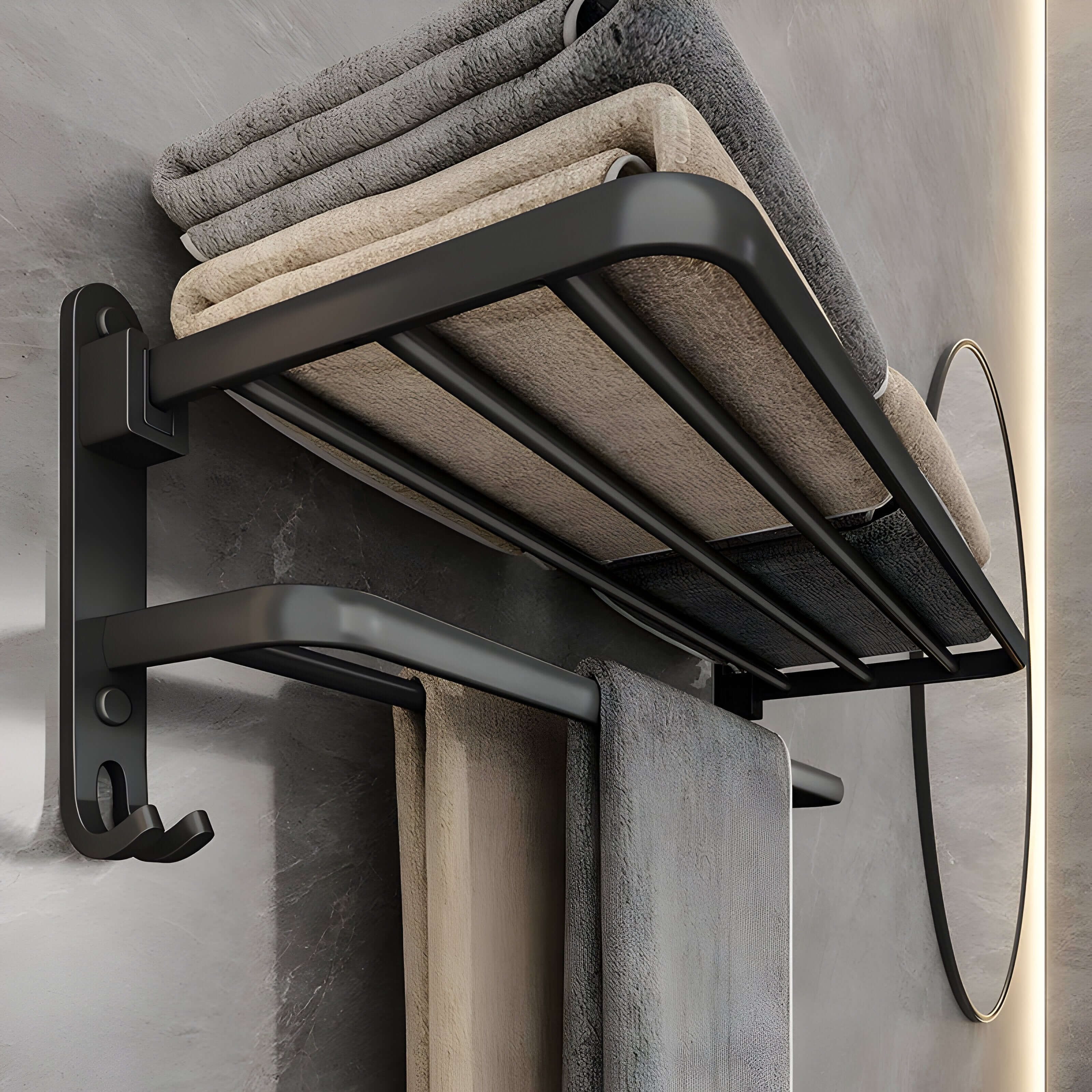 Alumino – Vegghengt Håndkleholder i Svart Aluminium