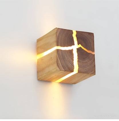LED-Tischlampe in Würfelform – Modernes Design aus Holz | Stilvoll für Wohnzimmer & Schlafzimmer