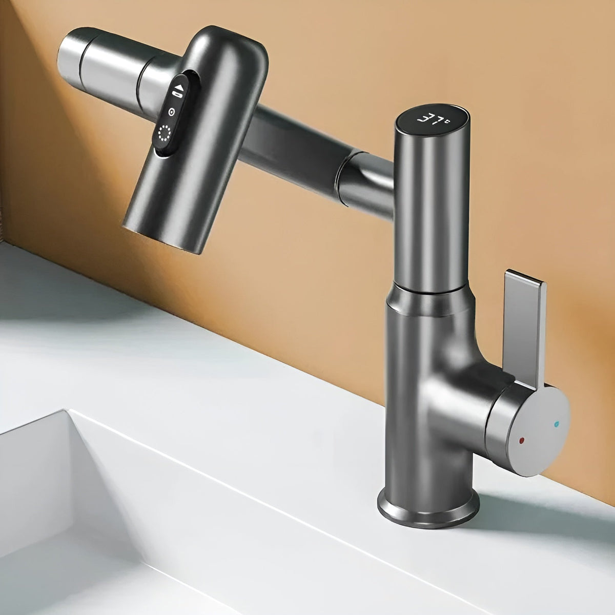 Lustraflow 360° Smart-Wasserhahn – LED-Temperaturanzeige | Intelligente Wassersteuerung
