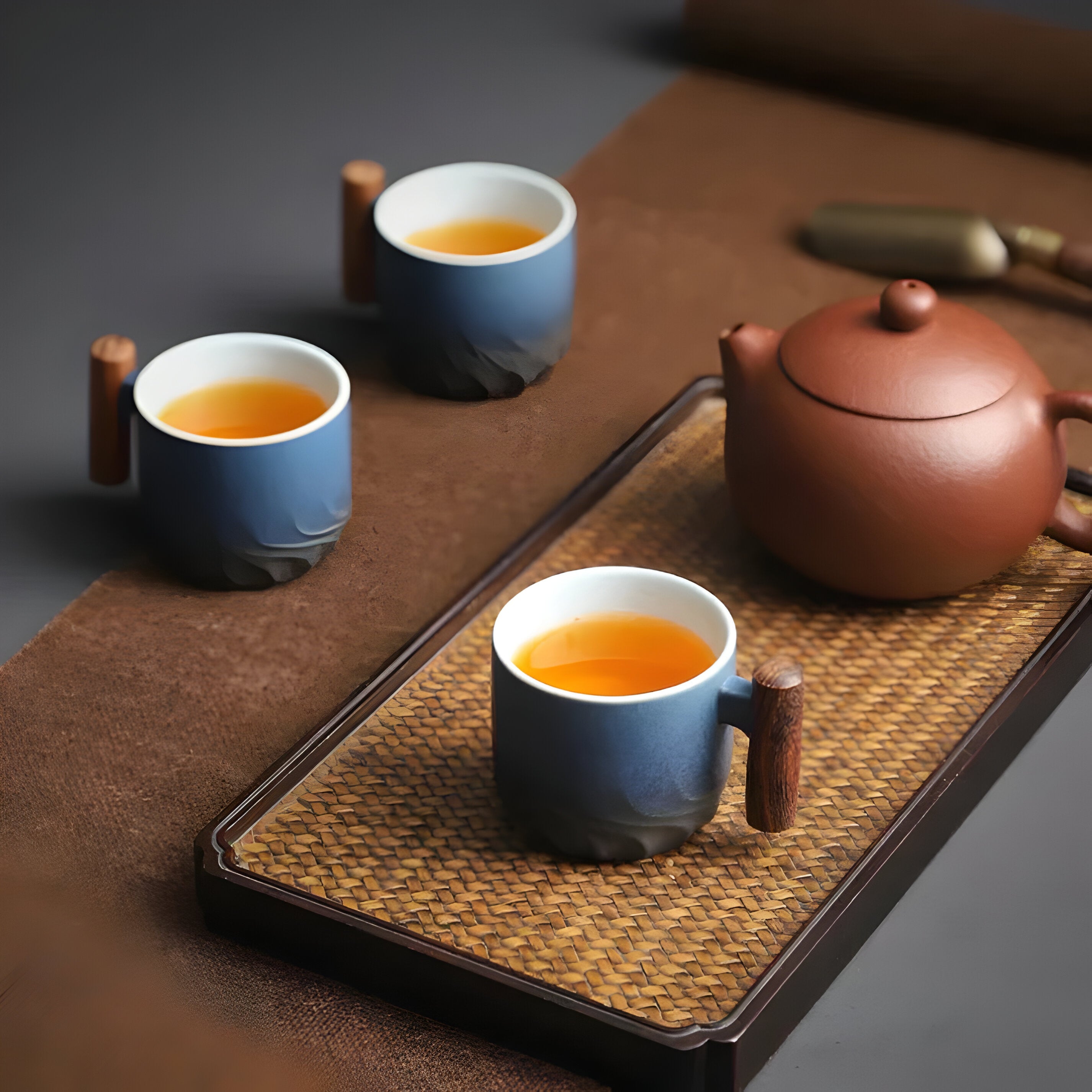 Keramisk Kaffekopp Med Trehåndtak - Minimalistisk Keramisk Kaffekopp