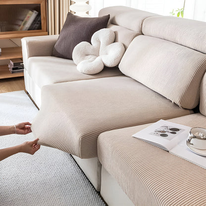Sofatrekk i Kordfløyel – Mykt, Tøyelig og Slitesterkt | Vertikalt Stripemønster