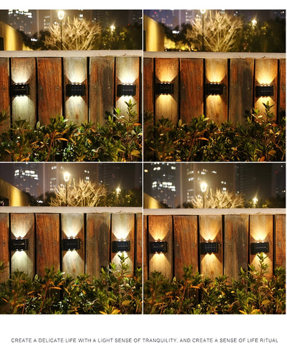 Solcelle Vegglampe – Med Bevegelsessensor | LED Utendørsbelysning for Hus og Hage