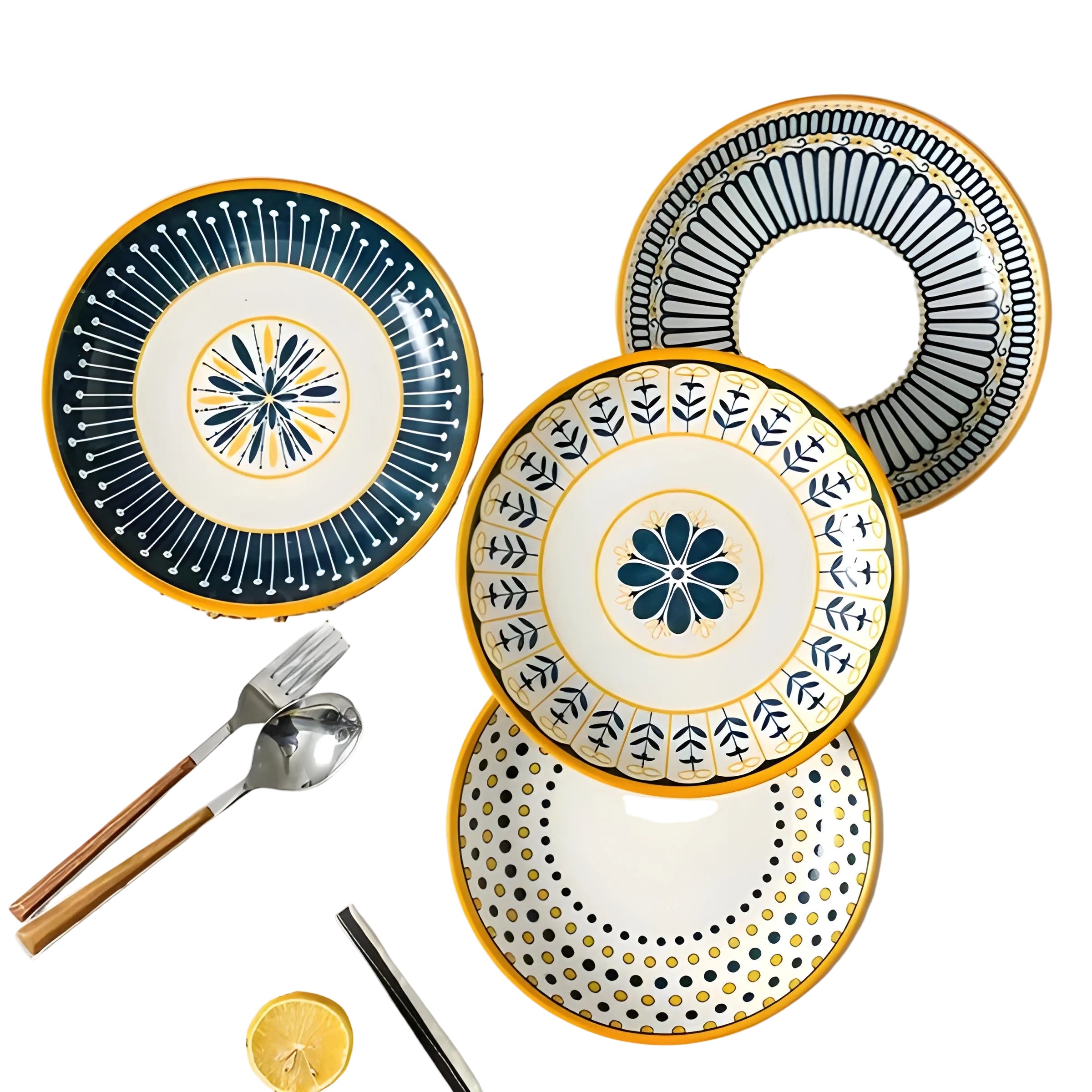 Håndmalt Porselensfat-sett – Elegant Og Dekorativt | Perfekt Til Hverdagsbruk Og Spesielle Anledninger