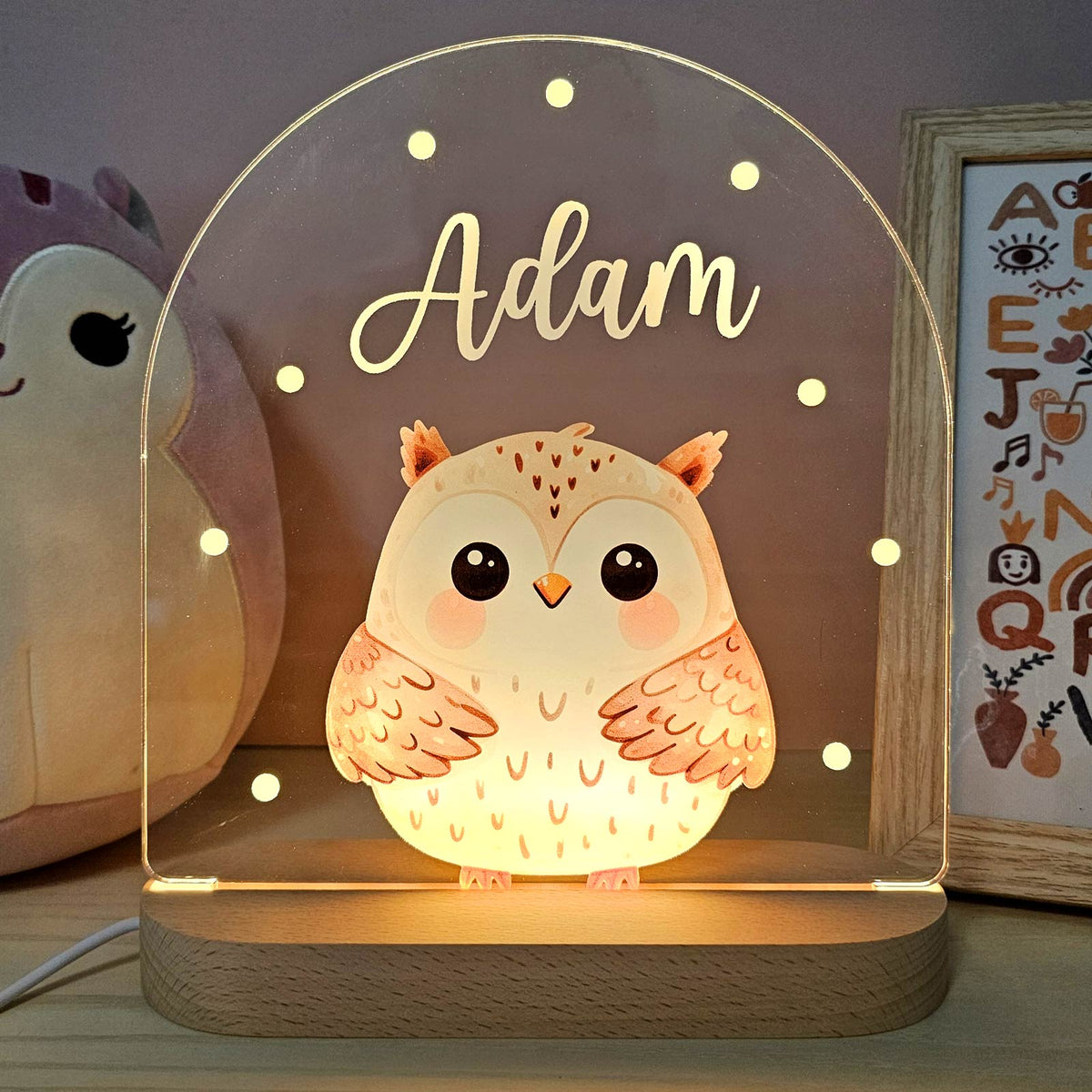Personlig nattlampe i gave til baby eller bursdag