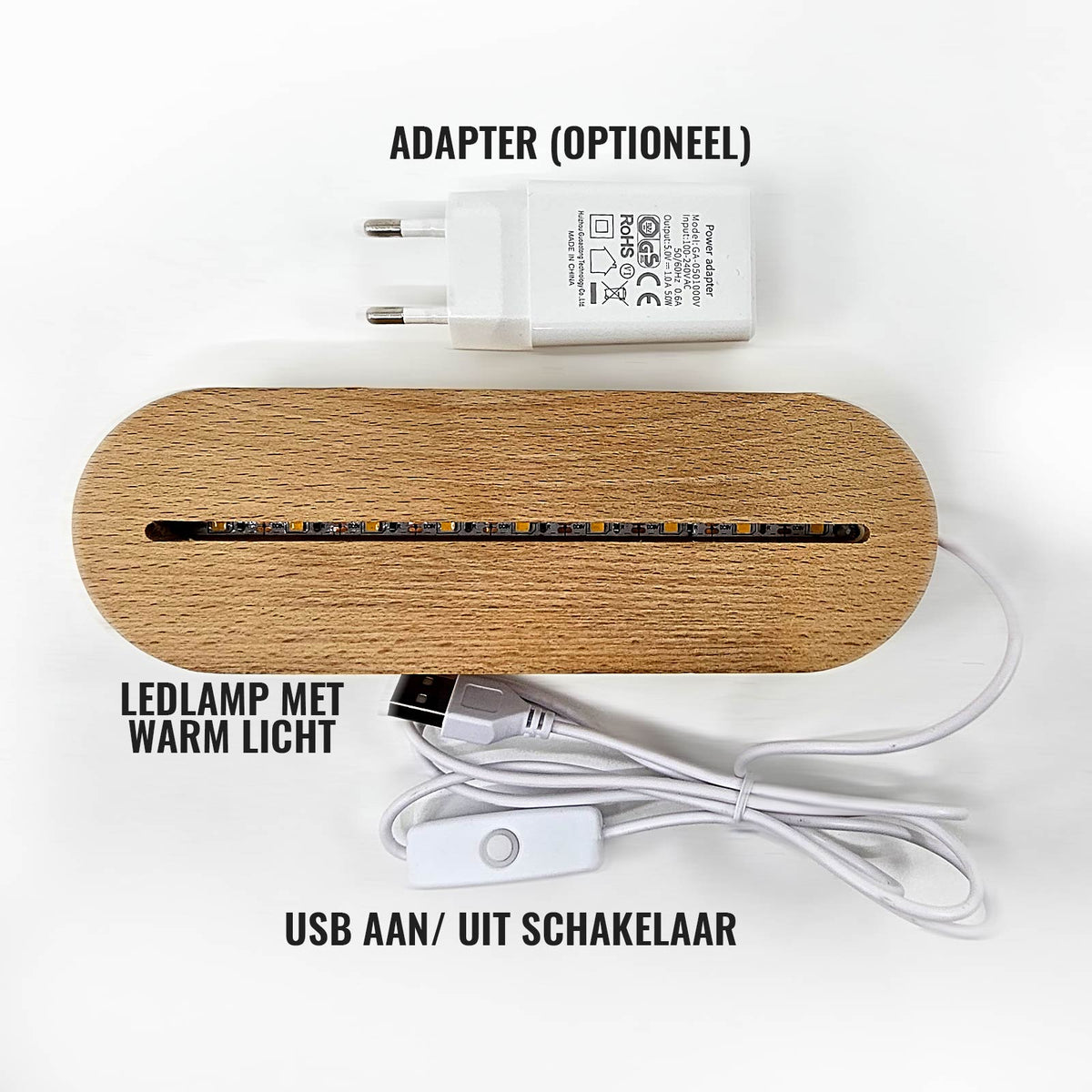 Personlig barnenattlampe med elefant og navn