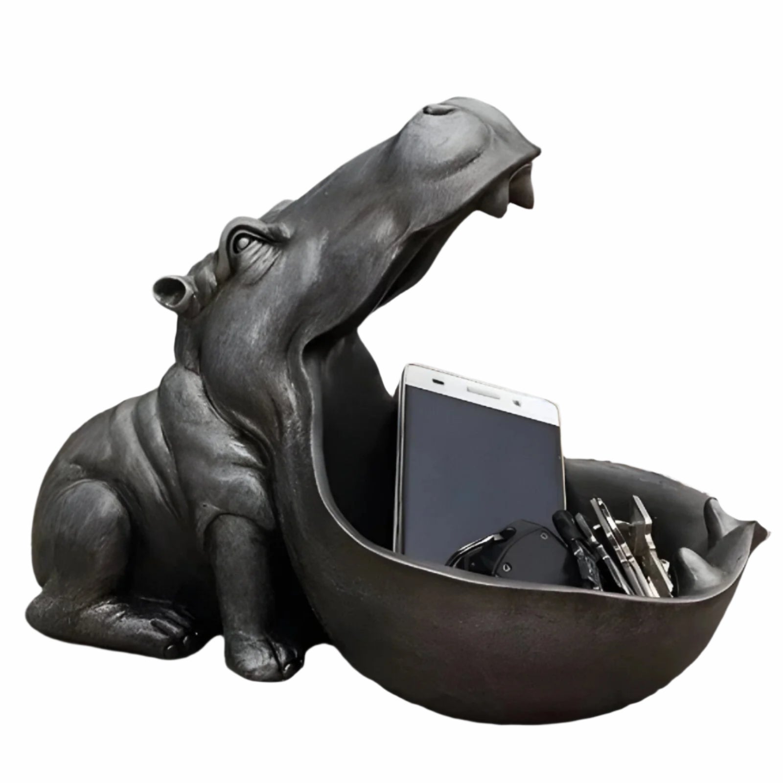 Flodhest Keramikfigur – Handgefertigte Tier-Skulptur für Regal & Wohnzimmer-Deko