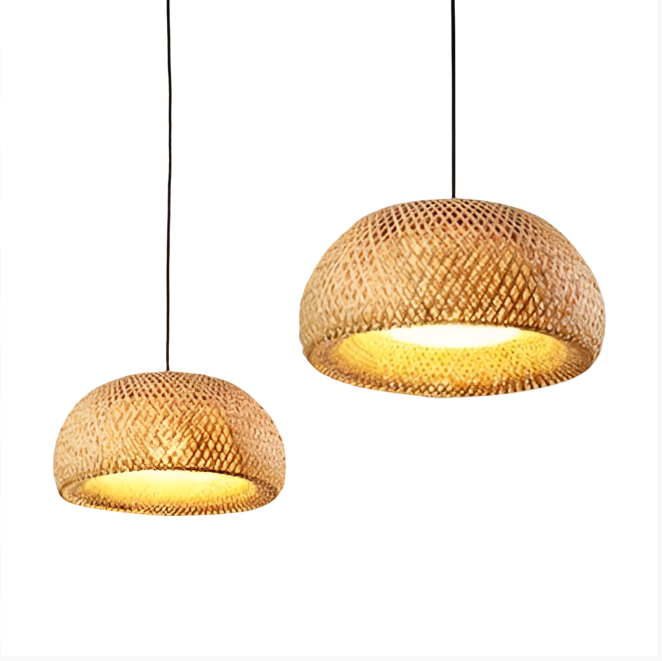 Rattan Taklampe – Dekorativ og Naturlig | Perfekt for Stue og Spisestue
