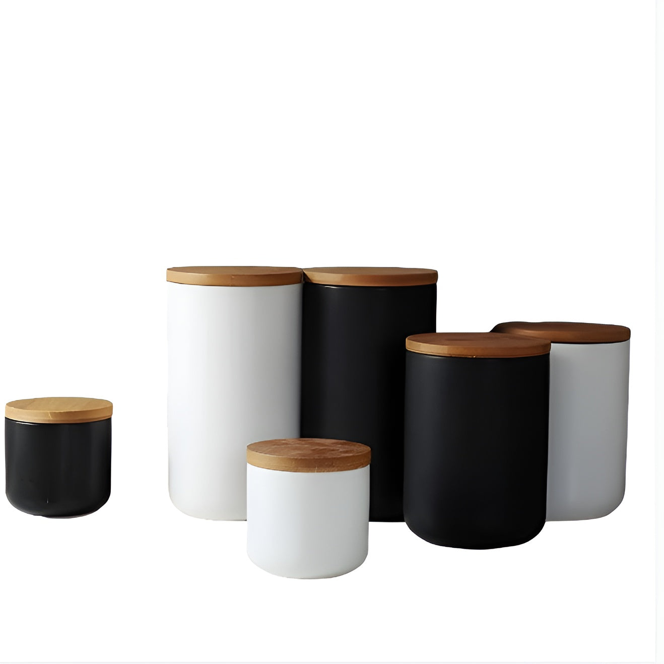 Keramisk Oppbevaringskrukke med Bambuslokk – Naturlig og Dekorativ | Holder Mat Frisk hjemme