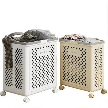 Sammenleggbar Skittentøyskurv med Hjul – Plassbesparende og Praktisk | Perfekt for Bad og Soverom