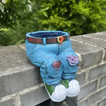 Unik Blomsterpotte i Resin – Denim-inspirert Design | Et Blikkfang for Ethvert Rom