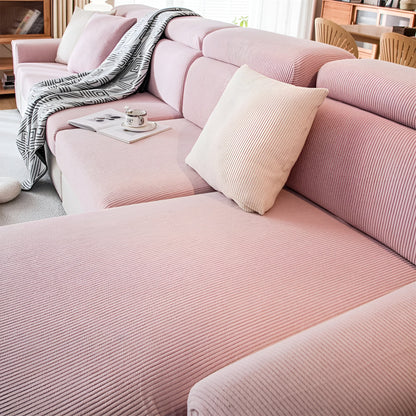 Sofatrekk i Kordfløyel – Mykt, Tøyelig og Slitesterkt | Vertikalt Stripemønster