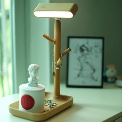 Nattbordslampe med Hylle – Naturlig Lys og Praktisk Oppbevaring | Perfekt for Soverommet