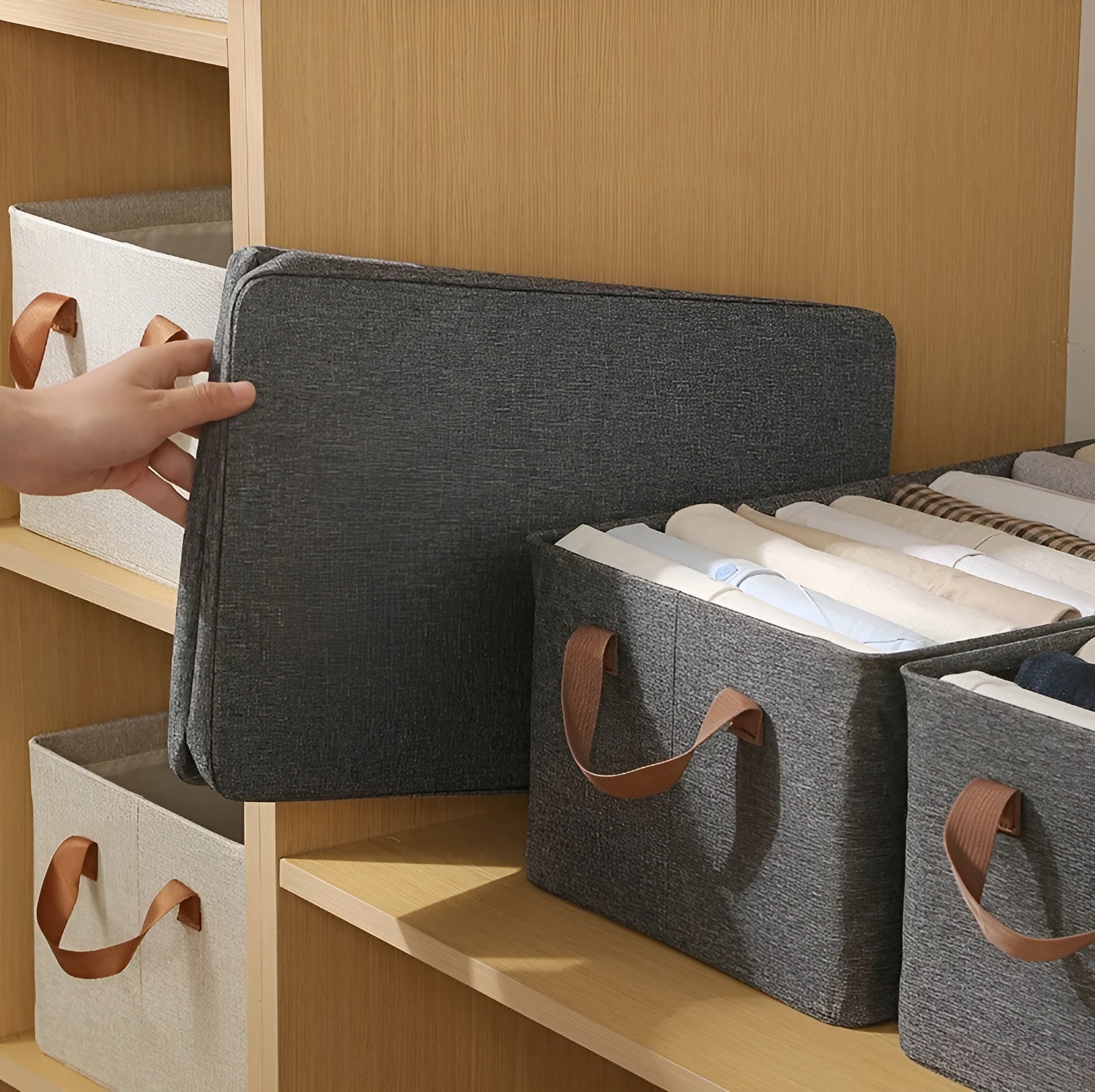 Sammenleggbare Oppbevaringskurver – Praktisk 3-pakning | Perfekt for Klær, Leker og Mer