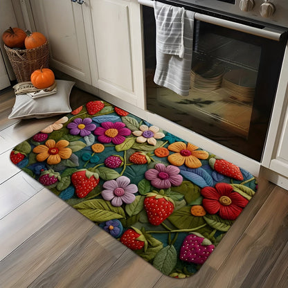 3D Blomstermatte – Skli­sikkert Teppe med Kasjmir­følelse | Perfekt til Gang og Bad