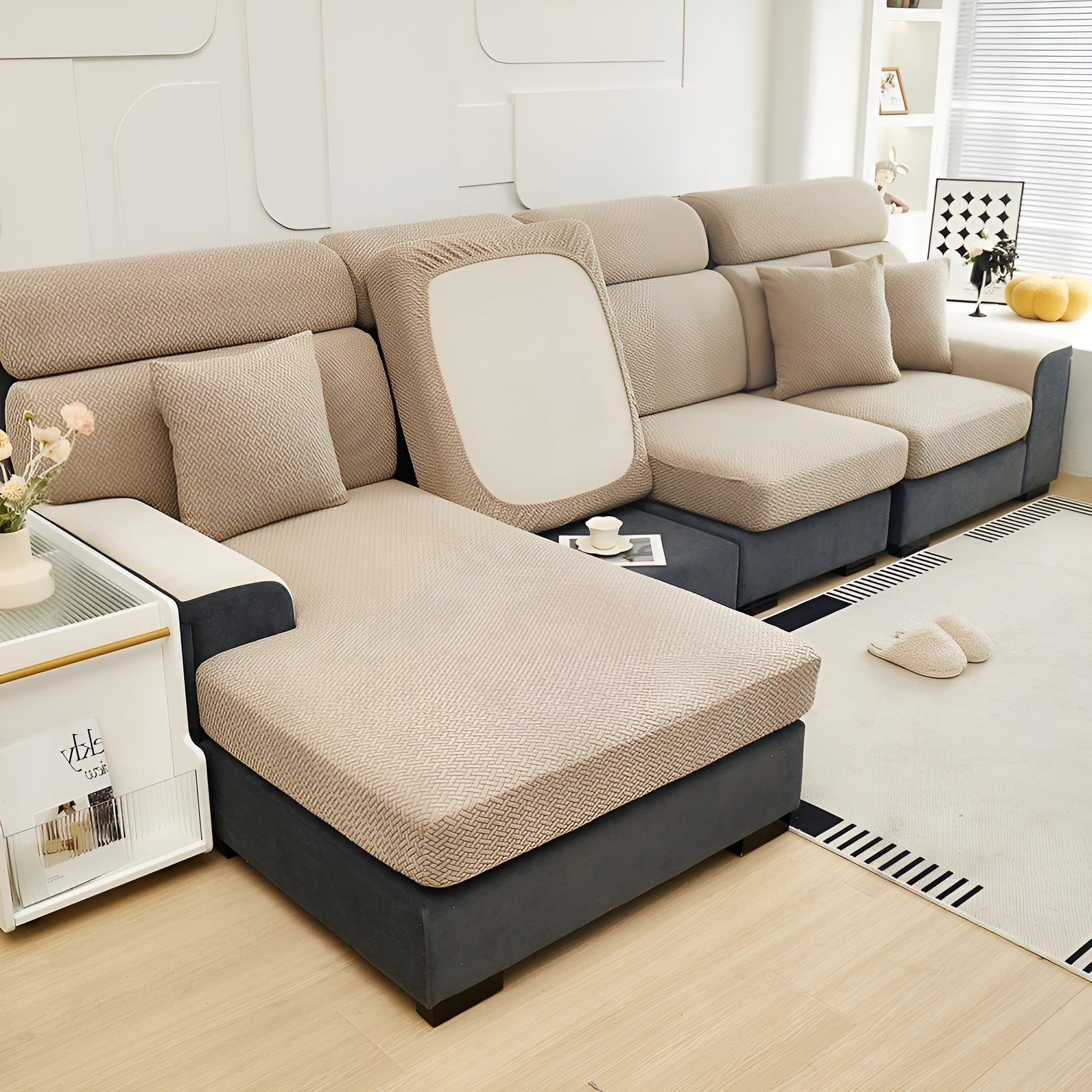 Elastisk Sofatrekk – Vannavstøtende og Sitter Perfekt | Beskyttende Stretchstoff for Sofa