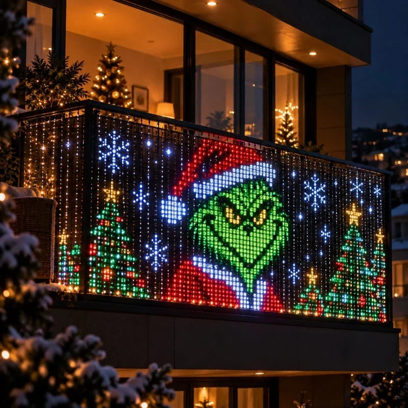 LED-lysgardin med juletema og ferdiglagde lysscener