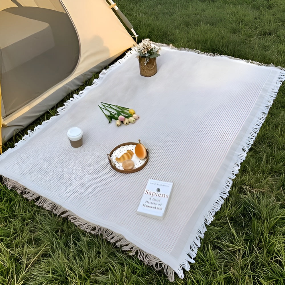 Stilfullt Piknikteppe – Vanntett og Sammenleggbart | Strandteppe og Campingteppe for Utendørsbruk