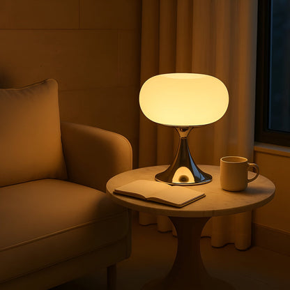 Bordlampe i Bauhaus-stil – Varmt Lys og Epleformet Glasskjerm | Stilfull Belysning for en Koselig Atmosfære