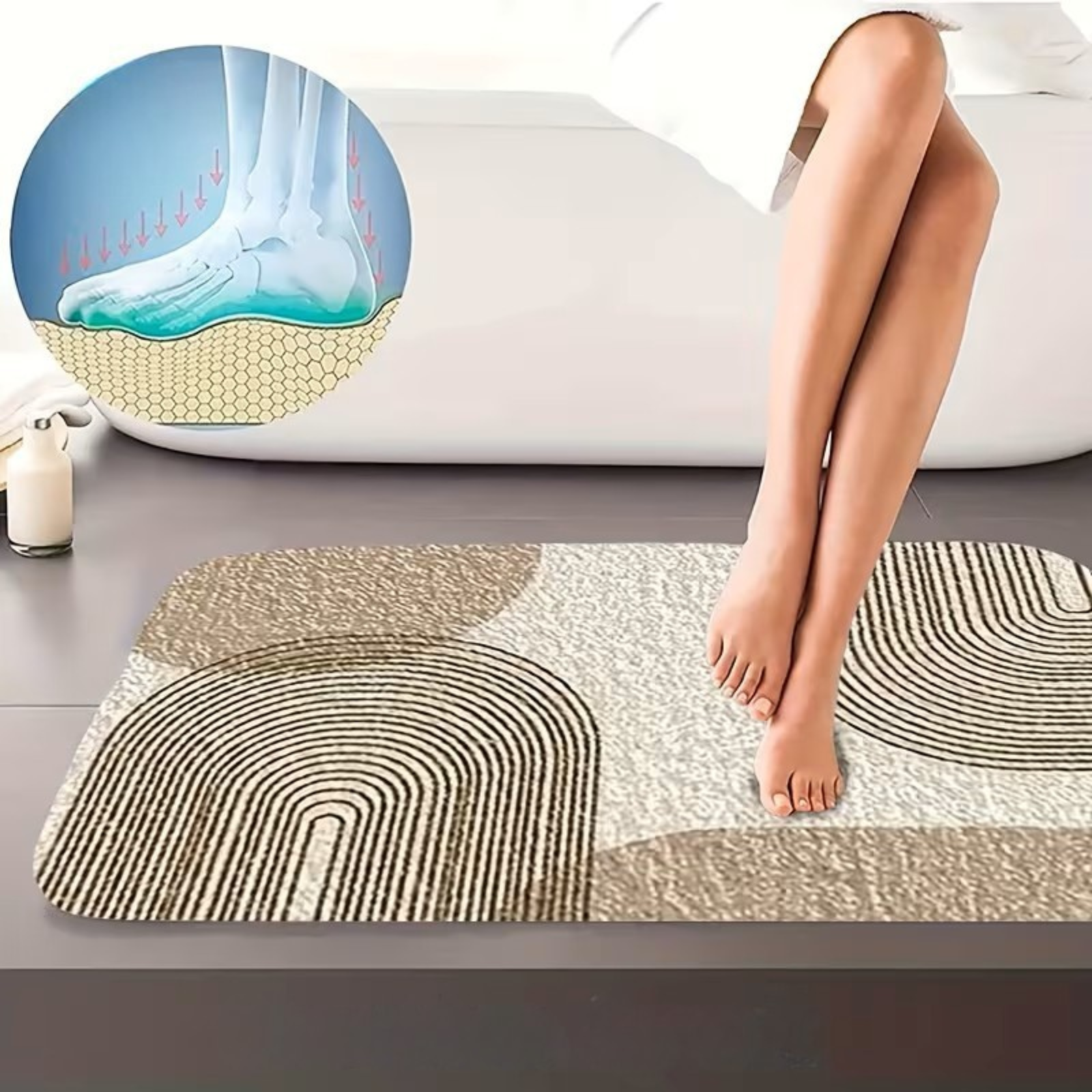 Badezimmermatten Set 4-teilig – Modern & Rutschfest | Weiche WC-Vorleger & Deckelbezug für Stilvolle Baddekoration