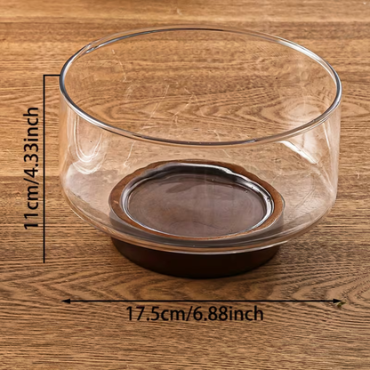 Glassbolle med trefot – Elegant og dekorativ | Perfekt til frukt snacks og salater - S - Serveringstallerkener