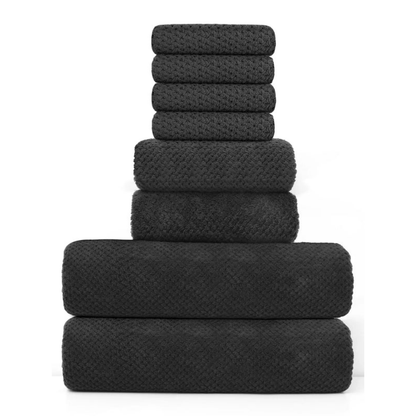 Håndklesett 8 Deler – Ekstra Mykt og Hurtigtørkende | Sugtende og Komfortabelt til Daglig Bruk