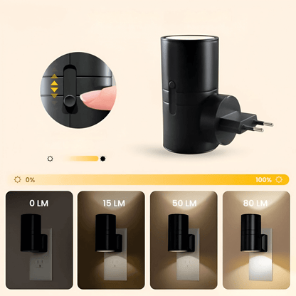 Lunara – LED Nattlampe med Sensor (Justerbar og Plugg-inn)